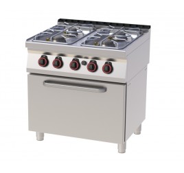 4 égőfejes RedFox álló gáztűzhely gázüzemű statikus sütővel GN2/1