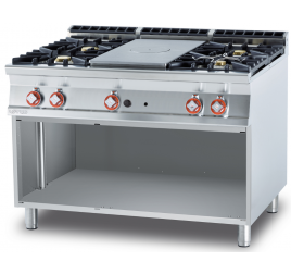 4 égőfejes 1 zónás francia lapos Lotus álló gáztűzhely nyitott semleges tárolóval