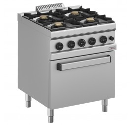4 égőfejes Diamond álló gáztűzhely gázüzemű sütővel GN2/1