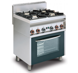 4 égőfejes Lotus álló gáztűzhely gázüzemű statikus és grill sütővel