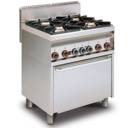 4 égőfejes Lotus álló gáztűzhely elektromos statikus és grill sütővel