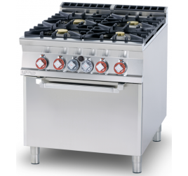 4 égőfejes Lotus álló gáztűzhely gázüzemű statikus sütővel