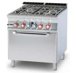 4 égőfejes Lotus álló gáztűzhely gázüzemű statikus sütővel, vízfeltöltési lehetőséggel