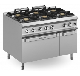 6 égőfejes MBM álló gáztűzhely gázüzemű sütővel GN2/1