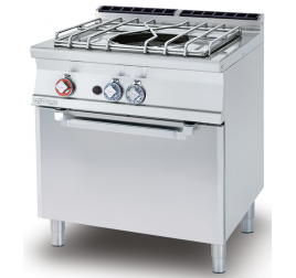 1 égőfejes Lotus álló gáztűzhely gázüzemű statikus sütővel GN2/1