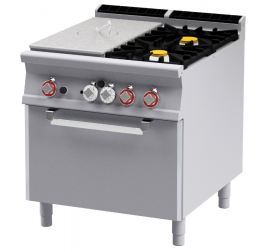 2 égőfejes 1 zónás francia lapos Lotus álló gáztűzhely elektromos statikus sütővel