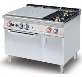 2 égőfejes 1 zónás francia lapos Lotus álló gáztűzhely elektromos légkeveréses sütővel