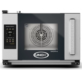 3 tálcás UNOX BAKERLUX SHOP.Pro STEFANIA.MATIC TOUCH elektromos légkeveréses sütő párásítással, digitális vezérléssel
