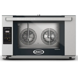 4 tálcás UNOX BAKERLUX SHOP.Pro ROSSELLA LED elektromos légkeveréses sütő párásítással, digitális vezérléssel