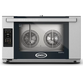 4 tálcás UNOX BAKERLUX SHOP.Pro ROSSELLA TOUCH elektromos légkeveréses sütő párásítással, digitális vezérléssel