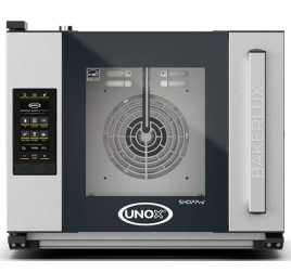 4 tálcás UNOX BAKERLUX SHOP.Pro ARIANNA MATIC MASTER elektromos légkeveréses sütő párásítással, digitális vezérléssel
