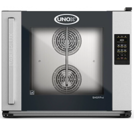 6 tálcás UNOX BAKERLUX SHOP.Pro VITTORIA.MATIC MASTER elektromos légkeveréses sütő párásítással, digitális vezérléssel, balról jobbra nyíló ajtóval