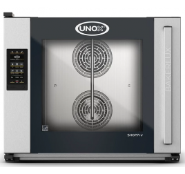 6 tálcás UNOX BAKERLUX SHOP.Pro VITTORIA.MATIC MASTER elektromos légkeveréses sütő párásítással, digitális vezérléssel