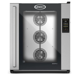 10 tálcás UNOX BAKERLUX SHOP.Pro CAMILLA.MATIC MASTER elektromos légkeveréses sütő párásítással, digitális vezérléssel, balról jobbra nyíló ajtóval