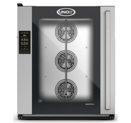 10 tálcás UNOX BAKERLUX SHOP.Pro CAMILLA.MATIC MASTER elektromos légkeveréses sütő párásítással, digitális vezérléssel