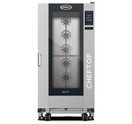 20 tálcás UNOX CHEFTOP BIG Plus elektromos kombisütő digitális vezérléssel, balról jobbra nyíló ajtóval