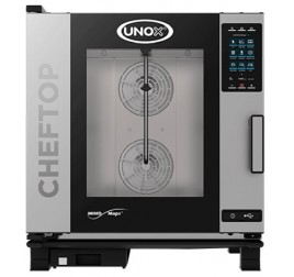 7 tálcás UNOX CHEFTOP Plus gázüzemű kombisütő digitális vezérléssel