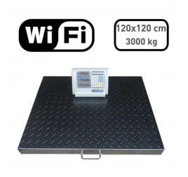 Raktári lapmérleg 3000 kg Wi-fi kijelzővel (120x120) 