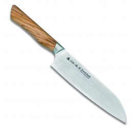 180 mm-es SATAKE Noushu Santoku Prémium japán damaszk konyhakés