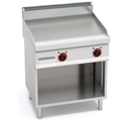 2 zónás álló gázüzemű rostlap sima sütőfelülettel, nyitott semleges tárolóval