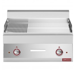 2 zónás Diamond asztali elektromos rostlap 2/3 sima és 1/3 bordázott krómozott sütőfelülettel