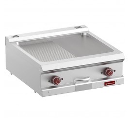 2 zónás Diamond asztali elektromos rostlap félig sima, félig bordázott öntöttvas sütőfelülettel