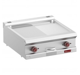 2 zónás Diamond asztali elektromos rostlap félig sima, félig bordázott krómozott sütőfelülettel