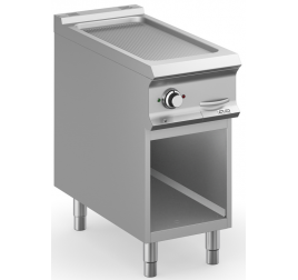 1 zónás MBM álló elektromos rostlap bordázott, öntöttvas sütőfelülettel, nyitott semleges tárolóval