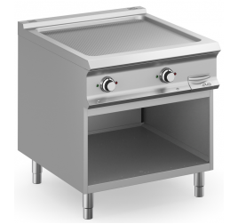 2 zónás MBM álló elektromos rostlap bordázott, öntöttvas sütőfelülettel, nyitott semleges tárolóval