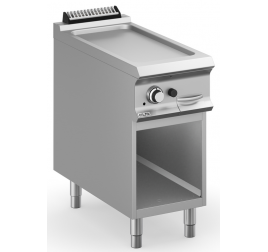 1 zónás MBM álló gázüzemű rostlap sima, öntöttvas sütőfelülettel, nyitott semleges tárolóval