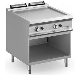 2 zónás MBM álló gázüzemű rostlap sima, öntöttvas sütőfelülettel, nyitott semleges tárolóval