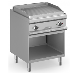 2 zónás MBM álló elektromos rostlap bordázott, öntöttvas sütőfelülettel, nyitott semleges tárolóval