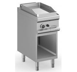 1 zónás MBM álló gázüzemű rostlap sima, krómozott sütőfelülettel, nyitott semleges tárolóval