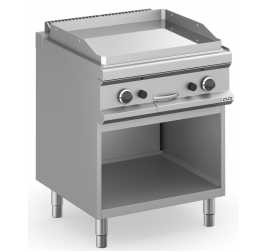 2 zónás MBM álló gázüzemű rostlap sima, krómozott sütőfelülettel, nyitott semleges tárolóval