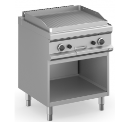 2 zónás MBM álló gázüzemű rostlap bordázott, öntöttvas sütőfelülettel, nyitott semleges tárolóval