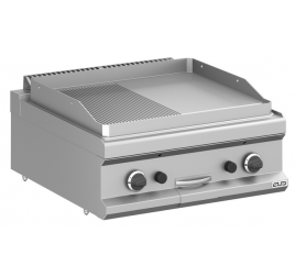 2 zónás MBM asztali gázüzemű rostlap félig sima, félig bordázott öntöttvas sütőfelülettel